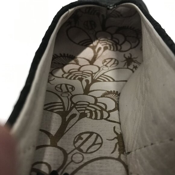 Fly London Yala Womens Black Suede Wedge Sandals Size 8.5/39 Peep Toe - Picture 11 of 13